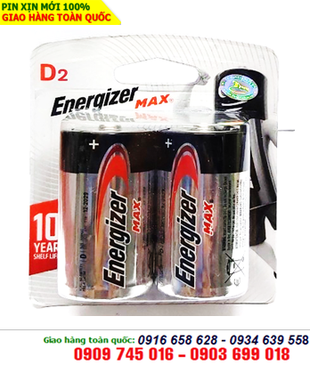 Energizer E95-BP2, LR20; Pin đại D 1.5v Alkaline Energizer E95, LR20 chính hãng (Loại vỉ 2viên)